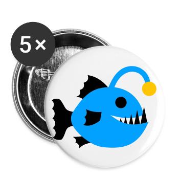 Fish Frogfish Deep Sea Deep Sea Fish Graphic Icon - Buttons large 2.2''/56 mm (5-pack) - white - Front