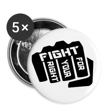 battez-vous pour votre droit - Lot de 5 grands badges (56 mm) - blanc - Devant