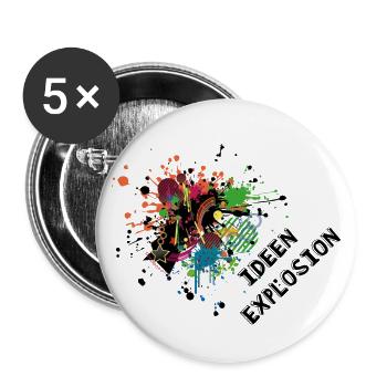 Ideen Explosion - für schlaue und clevere Köpfe - Buttons groß 56 mm (5er Pack) - Weiß - Vorne