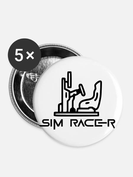 Sim Racer - Buttons groß 56 mm (5er Pack) - Weiß