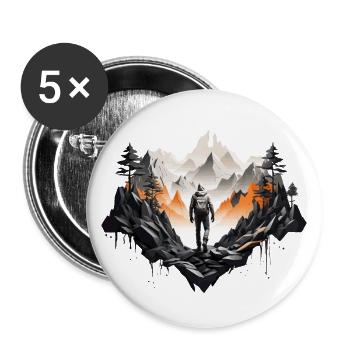 OUTDOOR SURVIVAL BUSHCRAFT HIKER HIKING - Buttons large 2.2''/56 mm (5-pack) - white - Front
