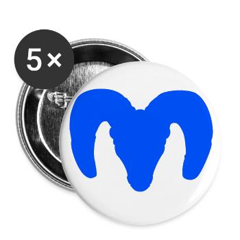 Dickhornschaf Silhouette – Wild und majestätisch - Buttons groß 56 mm (5er Pack) - Weiß - Vorne