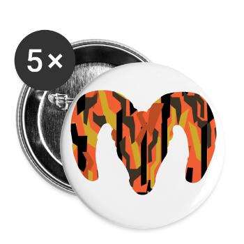 Dickhornschaf Camouflage – Wildnis pur - Buttons groß 56 mm (5er Pack) - Weiß - Vorne