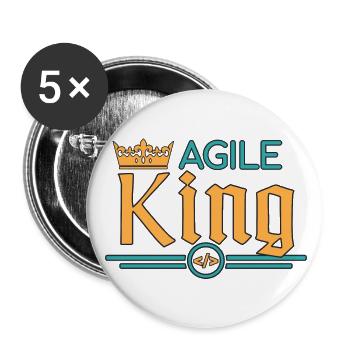 Agile Coach King - Buttons groß 56 mm (5er Pack) - Weiß - Vorne