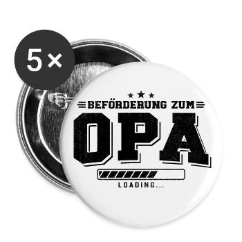Beförderung zum Opa loading - Buttons groß 56 mm (5er Pack) - Weiß - Vorne