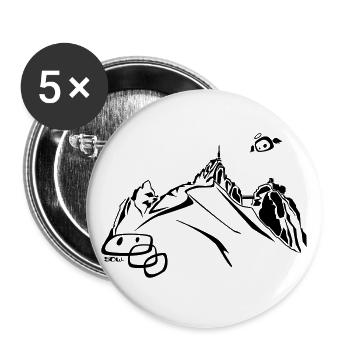 Aiguille du Midi 3 - Lot de 5 grands badges (56 mm) - blanc - Devant