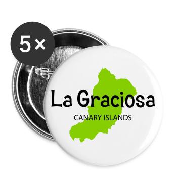 La Graciosa CANARY ISLANDS Kanarische Inseln - Buttons large 2.2''/56 mm (5-pack) - white - Front
