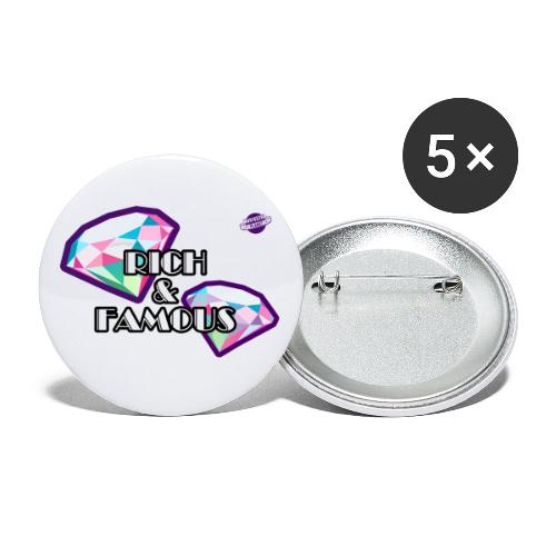 Rich & Famous - Buttons/Badges stor, 56 mm (5-pack)