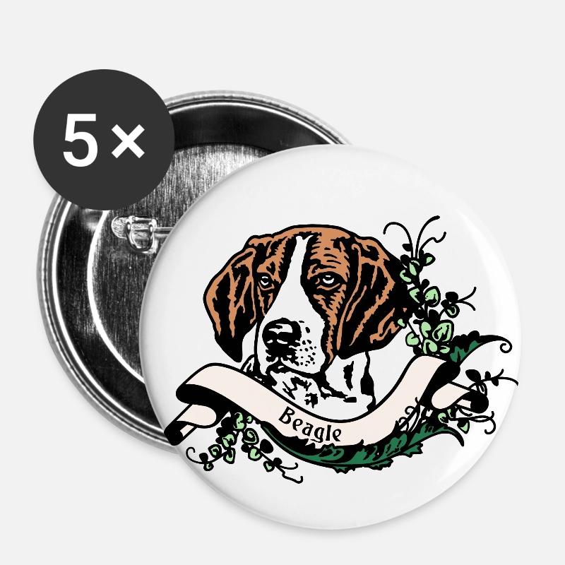 Beagle Anno 1900 - Buttons large 2.2''/56 mm (5-pack) - white