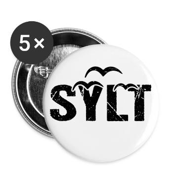Sylt Island Seagulls - Buttons large 2.2''/56 mm (5-pack) - white - Front