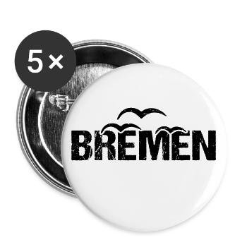Bremen Möwen Hansestadt Bremen - Buttons groß 56 mm (5er Pack) - Weiß - Vorne