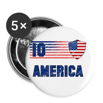 USA Fußball Mannschaft - Buttons groß 56 mm (5er Pack) - Weiß - Vorne