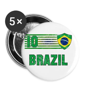 Équipe du Brésil de football - Lot de 5 grands badges (56 mm) - blanc - Devant