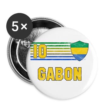 Gabon Football Team - Buttons large 2.2''/56 mm (5-pack) - white - Front
