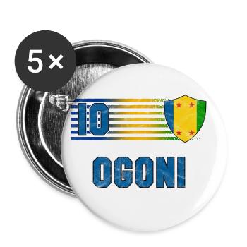 Ogoni Fußball Mannschaft - Buttons groß 56 mm (5er Pack) - Weiß - Vorne