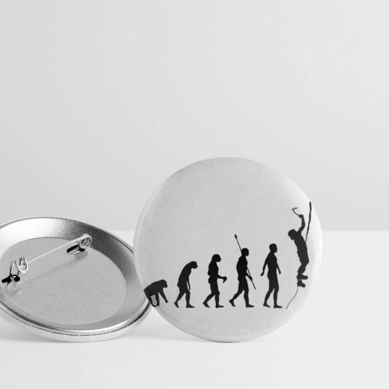 Evolution des Menschen, Eisklettern, Eiskletterer Buttons groß 56 mm (5er Pack)