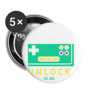 Ehemann Level freigeschaltet - Buttons groß 56 mm (5er Pack) - Weiß - Vorne