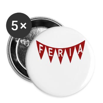 FERIA Red Banner - Buttons large 2.2''/56 mm (5-pack) - white - Front