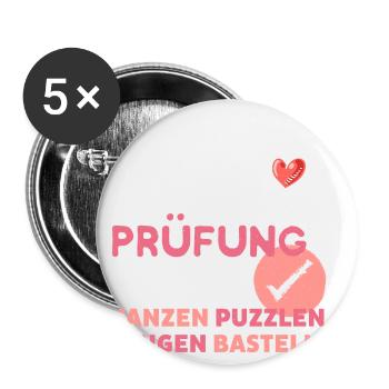 Erzieherin Prüfung geschafft! - Buttons groß 56 mm (5er Pack) - Weiß - Vorne
