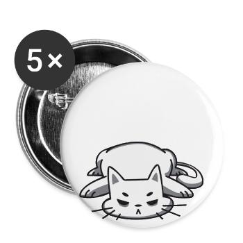Beeindrucke mich Mensch lustige Katze - Buttons groß 56 mm (5er Pack) - Weiß - Vorne