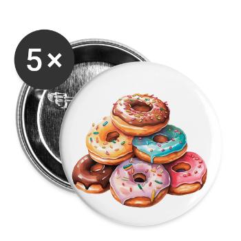 Beignets Berg | Mont Donut - Lot de 5 grands badges (56 mm) - blanc - Devant