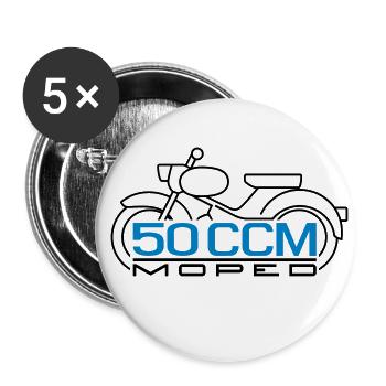 50cc Moped Sparrow Emblem v.2 - Buttons large 2.2''/56 mm (5-pack) - white - Front