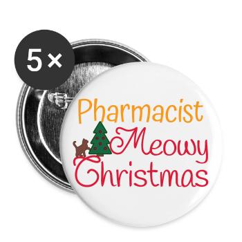 Apotheker Katzen xmas meowy Weihnachten - Buttons groß 56 mm (5er Pack) - Weiß - Vorne