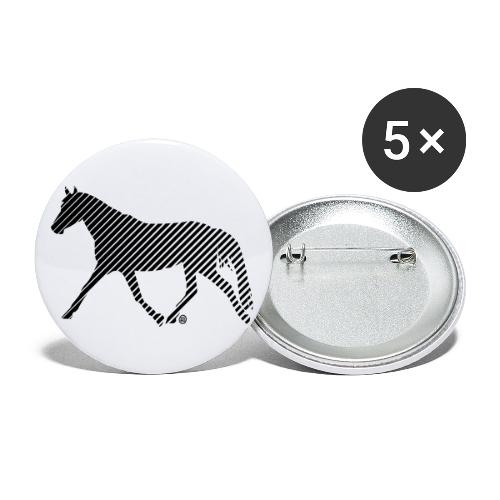 Streifen Pferd - Buttons groß 56 mm (5er Pack)
