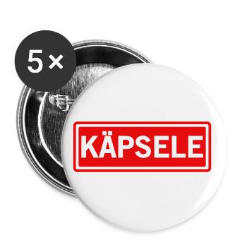 Spruch Schwäbisch Käpsele Geschenk - Buttons groß 56 mm (5er Pack) - Weiß - Vorne