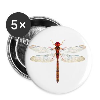 Dragonfly colorful - Buttons large 2.2''/56 mm (5-pack) - white - Front