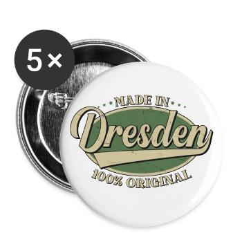 Dresden Dresdener Original - Buttons groß 56 mm (5er Pack) - Weiß - Vorne