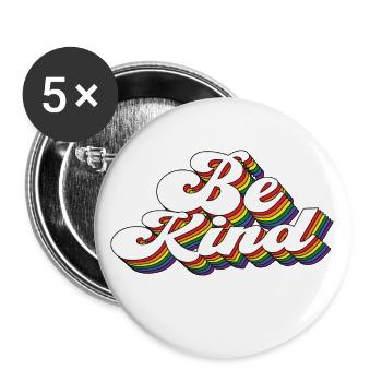 Soyez enfant arc-en-ciel - Lot de 5 grands badges (56 mm) - blanc - Devant