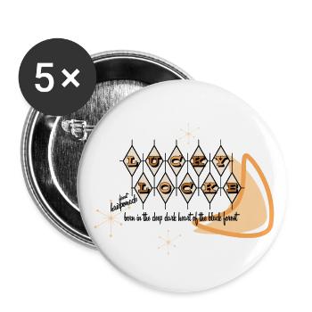 Lucky Locke Atomic 2 - Buttons groß 56 mm (5er Pack) - Weiß - Vorne
