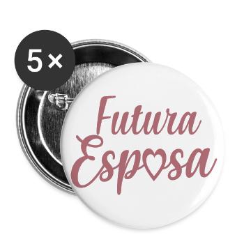 Futura Esposa Engagement Bridal Shower Wedding - Buttons large 2.2''/56 mm (5-pack) - white - Front