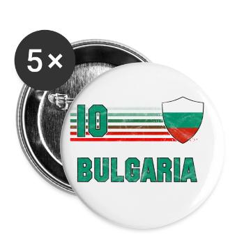 Bulgarien Fußball Mannschaft - Buttons groß 56 mm (5er Pack) - Weiß - Vorne
