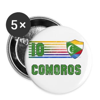 Comoros Football Team - Buttons large 2.2''/56 mm (5-pack) - white - Front