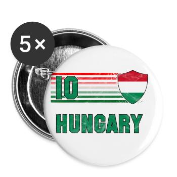 Ungarn Fußball Mannschaft - Buttons groß 56 mm (5er Pack) - Weiß - Vorne