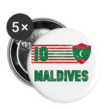 Maldives Football Team - Buttons large 2.2''/56 mm (5-pack) - white - Front