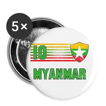 Myanmar Football Team - Buttons large 2.2''/56 mm (5-pack) - white - Front