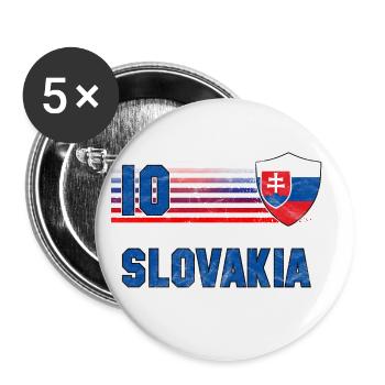Slowakei Fußball Mannschaft - Buttons groß 56 mm (5er Pack) - Weiß - Vorne