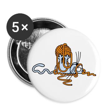 Cat playing with a ball - Buttons large 2.2''/56 mm (5-pack) - white - Front