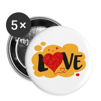 LOVE wool - Buttons groß 56 mm (5er Pack) - Weiß - Vorne