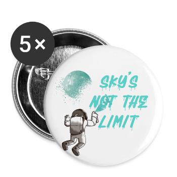Sky is not the Limit - Space - Buttons groß 56 mm (5er Pack) - Weiß - Vorne
