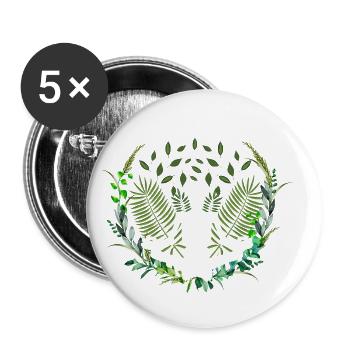 Blumen - My Happy Place - Buttons groß 56 mm (5er Pack) - Weiß - Vorne