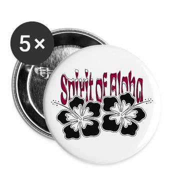 Hawaii Spirit of Aloha Summer Vibe Saying Retro - Buttons large 2.2''/56 mm (5-pack) - white - Front