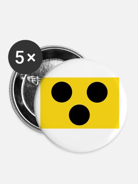 Blind - Blindenzeichen - Buttons groß 56 mm (5er Pack) - Weiß