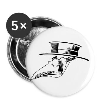 steampunk 01 arzt voodoo halloween retro maske - Buttons groß 56 mm (5er Pack) - Weiß - Vorne
