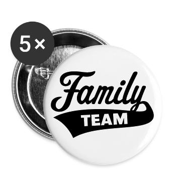 Family Team (Family / Black) - Buttons large 2.2''/56 mm (5-pack) - white - Front