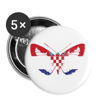 Croatie Croate Hrvatska Croatie Croates Croates Croates - Lot de 5 grands badges (56 mm) - blanc - Devant