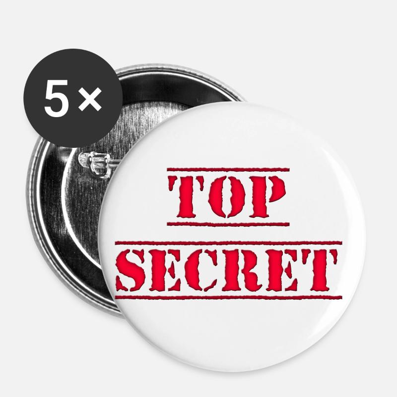 Top Secret - Buttons large 2.2''/56 mm (5-pack) - white